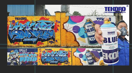 TEKORO 400ml Graffiti Spray Paint with Good Adhesion and 12PCS/CTN Package - CE, RoHS, SGS Certified Aerosol Spray Paint